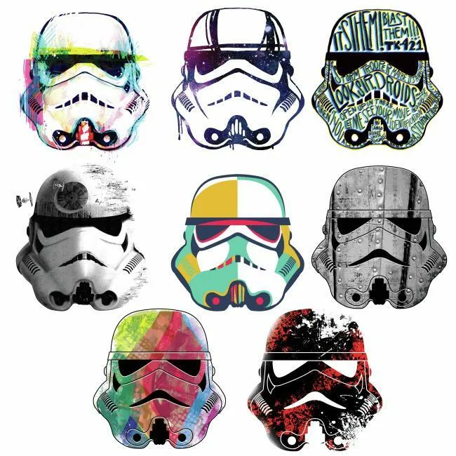 Star Wars Artistic Stormtrooper Heads Peel and Stick Wall Decals