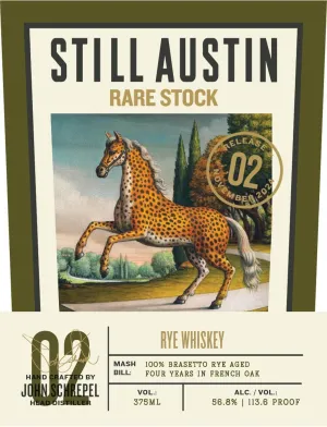 Still Austin Rare Stock Rye Whiskey Aged 4 Years in French Oak 375ml