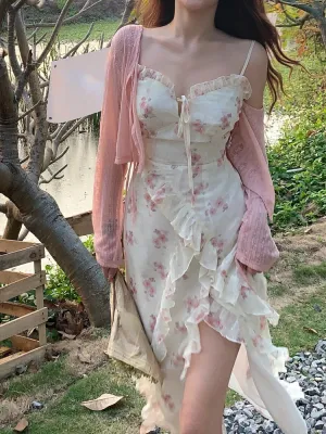 Summer Floral Graceful Sleeveless Midi Dress