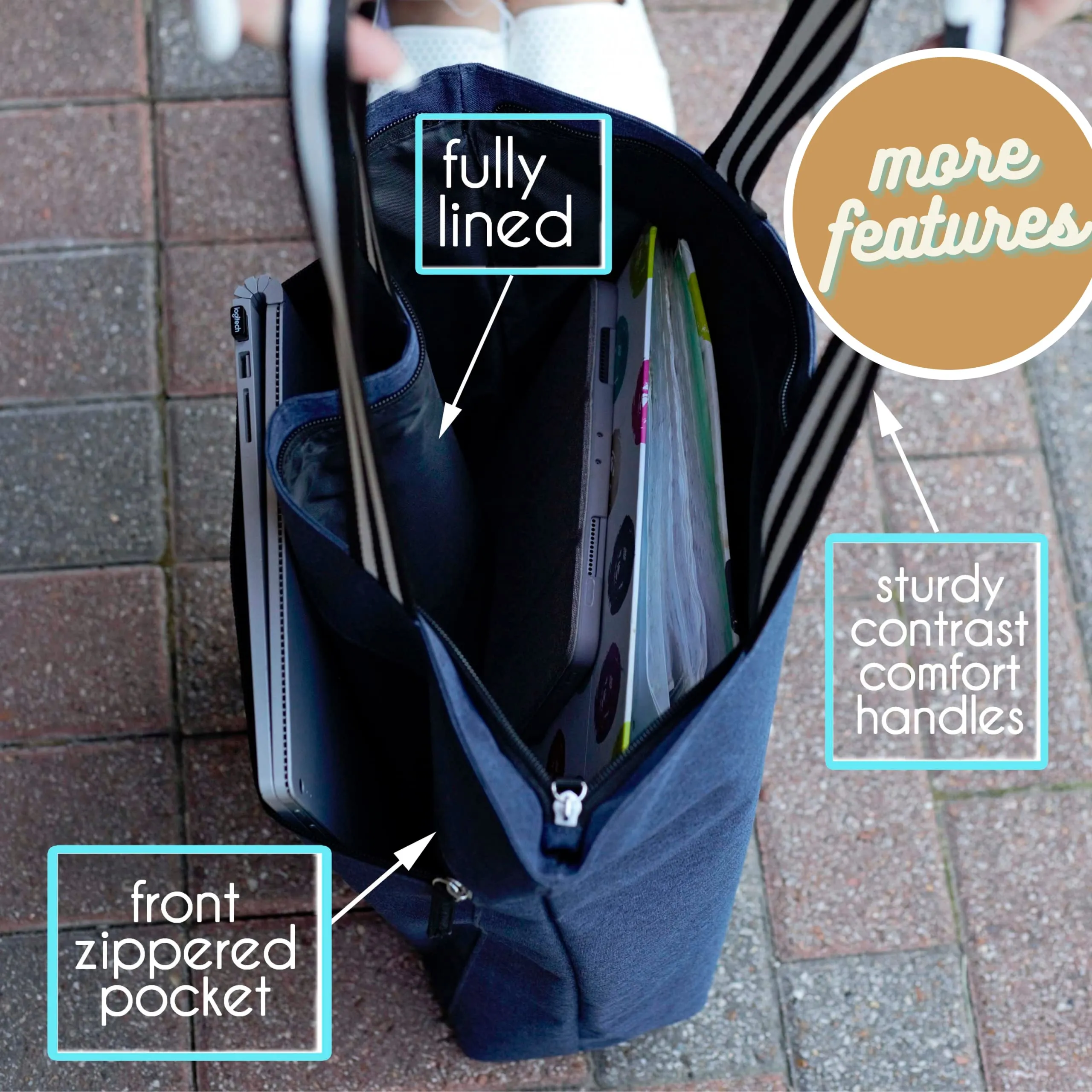 Teach Love Inspire Lexie Teal Tote Bag for Teachers - Outlet Deal Utah