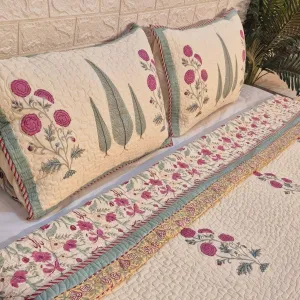 The Artistic Pattern - Hand Blocked Quilted Bedcover