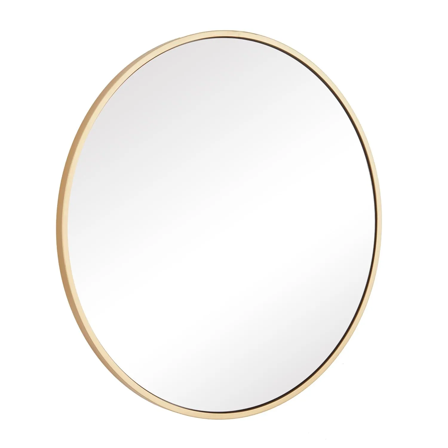 The Artment your artistic apartment Orbit High Definition Round Shape Wall Mirror with Gold Metal Frame for Living Room || Bedroom || Bathroom, Home & Decor with Hanging Stripes (Gold Frame, 16 Inch)