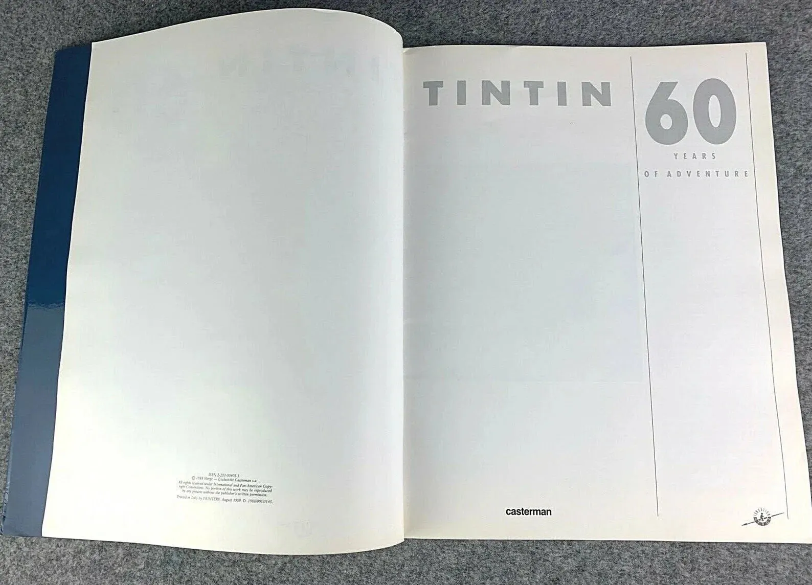 Tintin 60th Anniversary A3 Exhibition Book RARE Casterman 1989 1st UK Edition PB EO