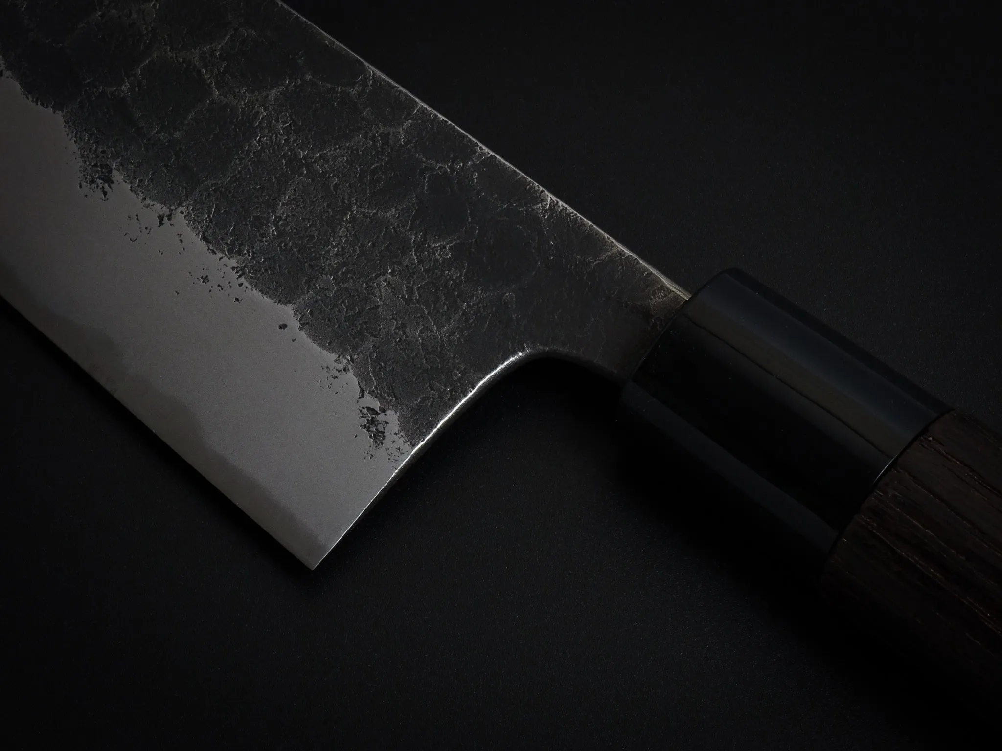 TOSHIHIRO V-2 KUROUCHI HAMMERED NASHIJI SANTOKU KNIFE 165MM CHESTNUT HANDLE