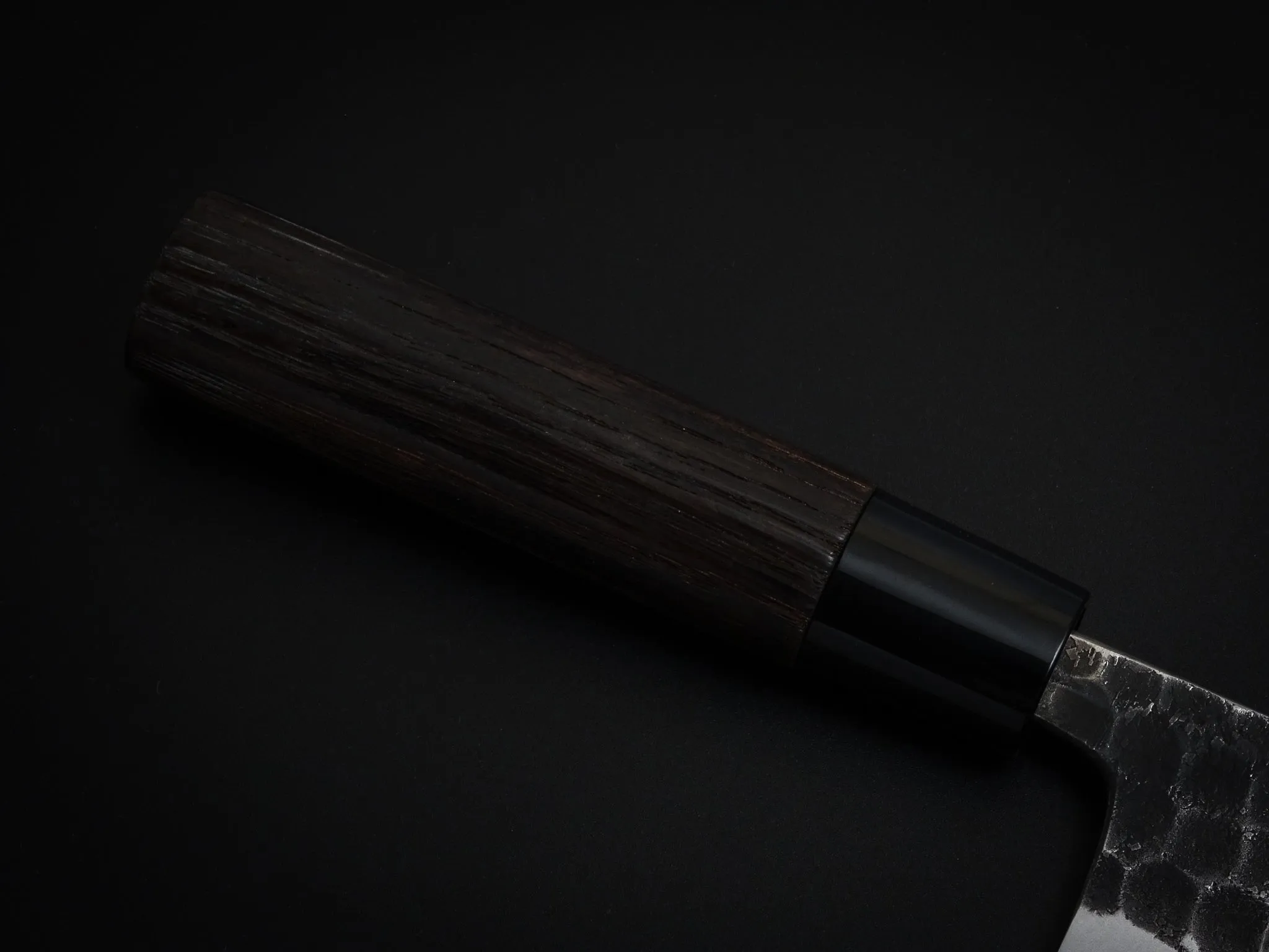 TOSHIHIRO V-2 KUROUCHI HAMMERED NASHIJI SANTOKU KNIFE 165MM CHESTNUT HANDLE