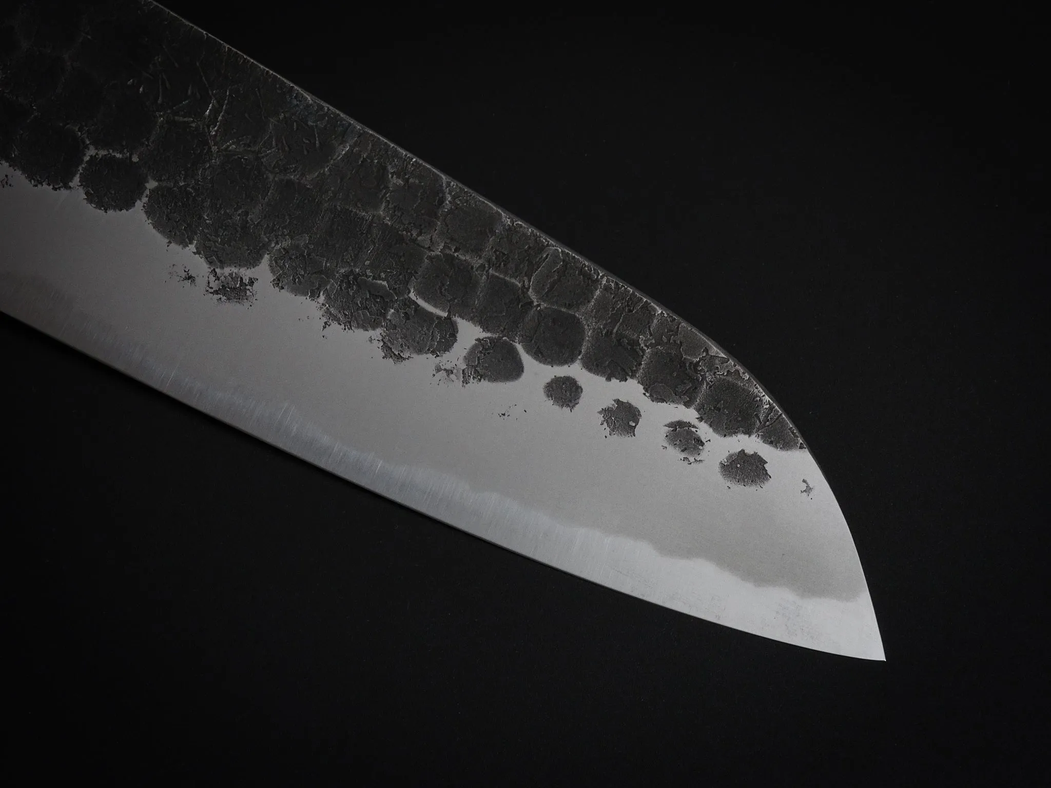 TOSHIHIRO V-2 KUROUCHI HAMMERED NASHIJI SANTOKU KNIFE 165MM CHESTNUT HANDLE