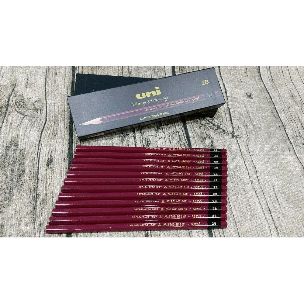 Uni UK(N) Pencil Set 12pcs 2B pencil wooden pencil UKN2B sketch pencil