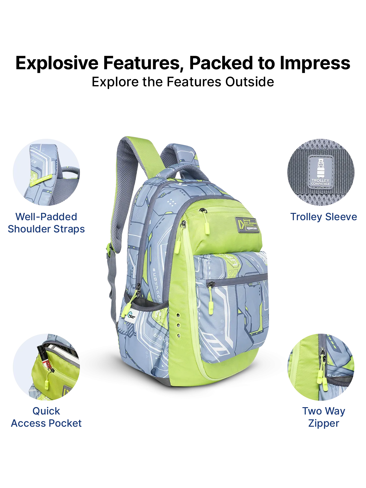 Uppercase Pixel 01 Laptop Backpack Triple Compartment School Bag 36L