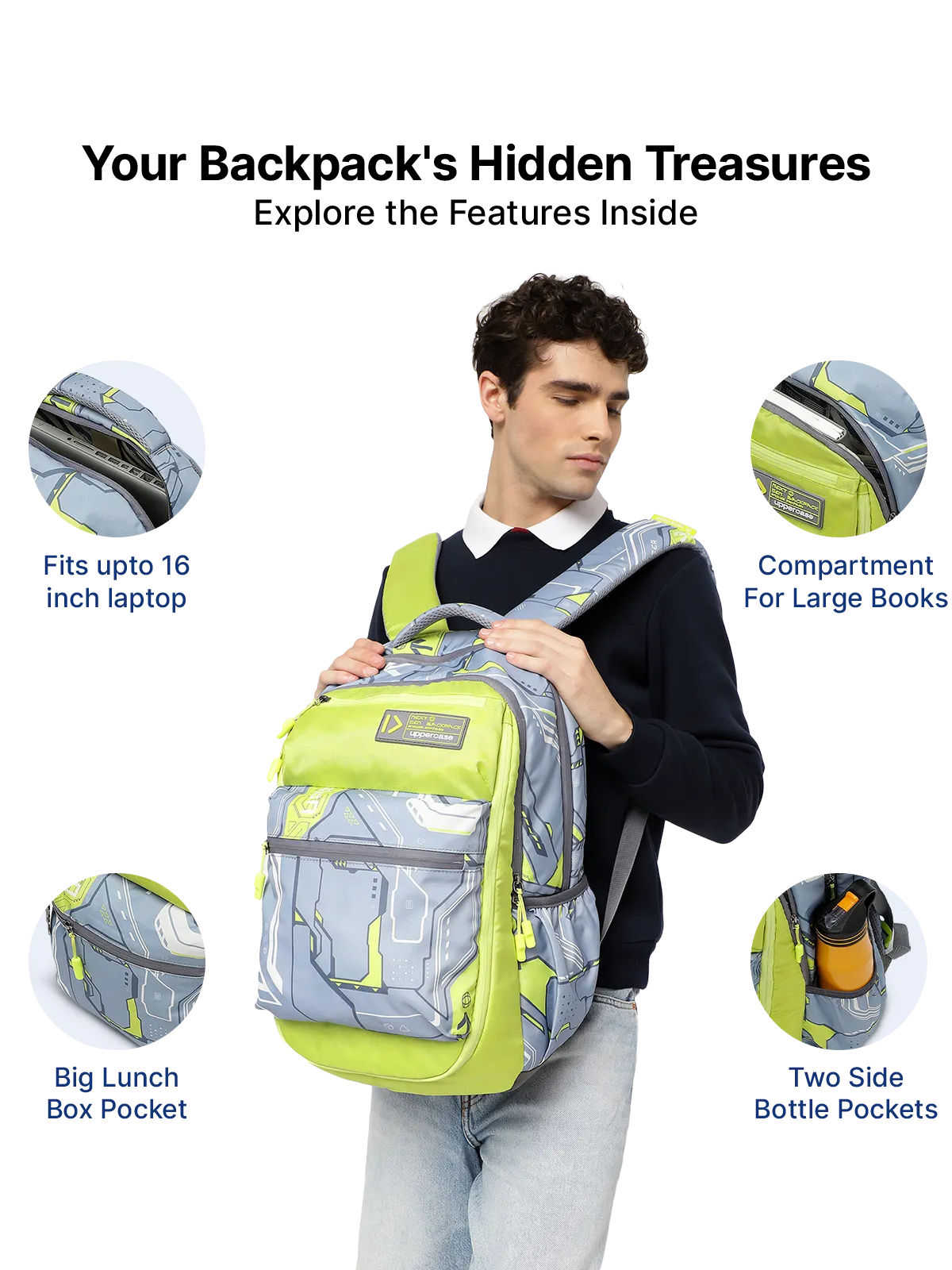 Uppercase Pixel 01 Laptop Backpack Triple Compartment School Bag 36L