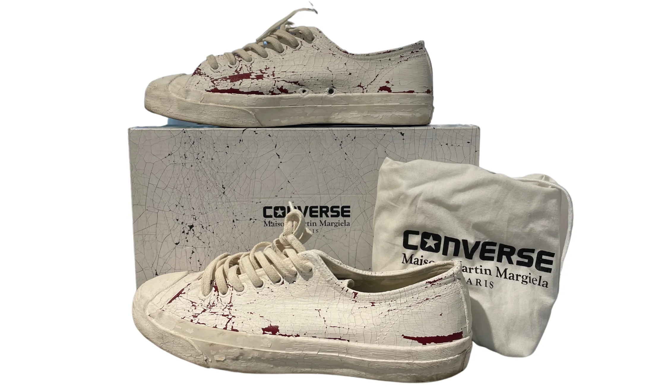 Used Maison Martin Margiela Cracked-Paint Jack Purcell Converse