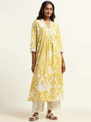 Utsa Yellow Ikkat Kurta