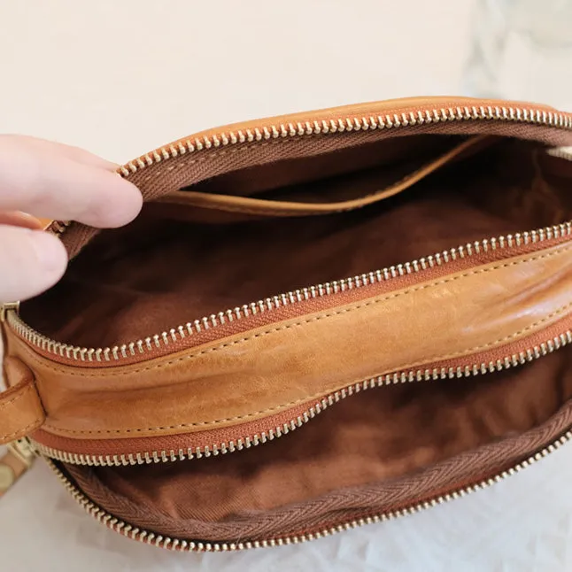 Vintage Ladies Green Leather Crossbody Purse Cross Shoulder Bag For Women