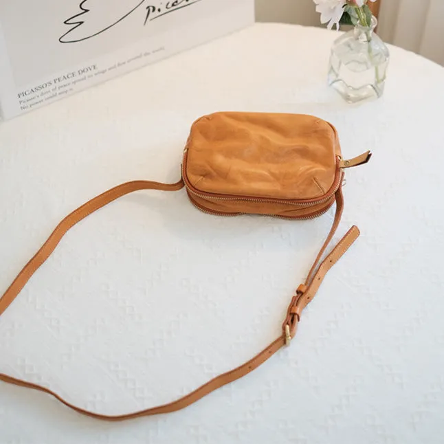 Vintage Ladies Green Leather Crossbody Purse Cross Shoulder Bag For Women