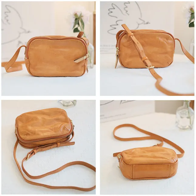 Vintage Ladies Green Leather Crossbody Purse Cross Shoulder Bag For Women