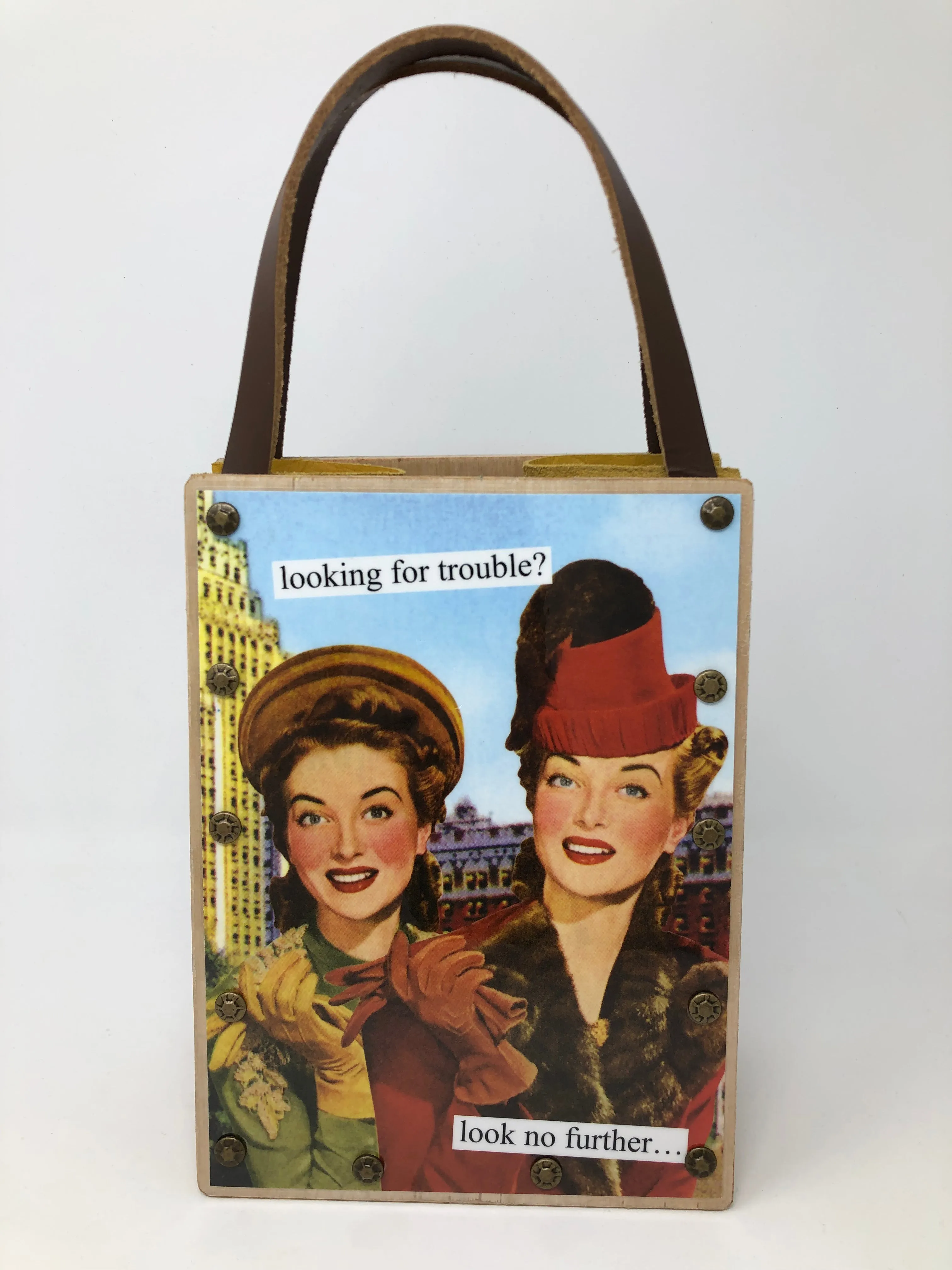 Vintage Modern Woman Handbag-Looking for Trouble?