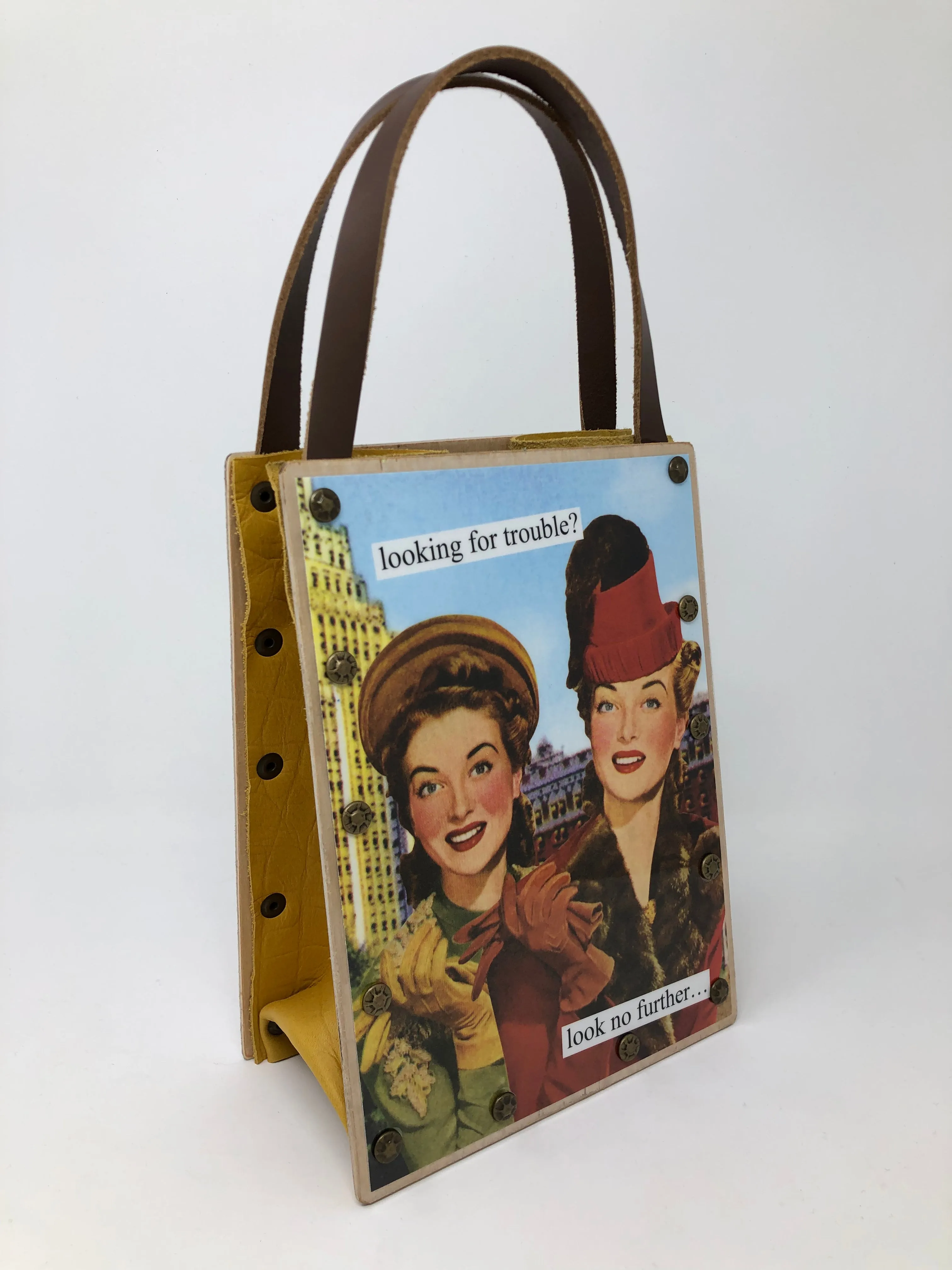 Vintage Modern Woman Handbag-Looking for Trouble?