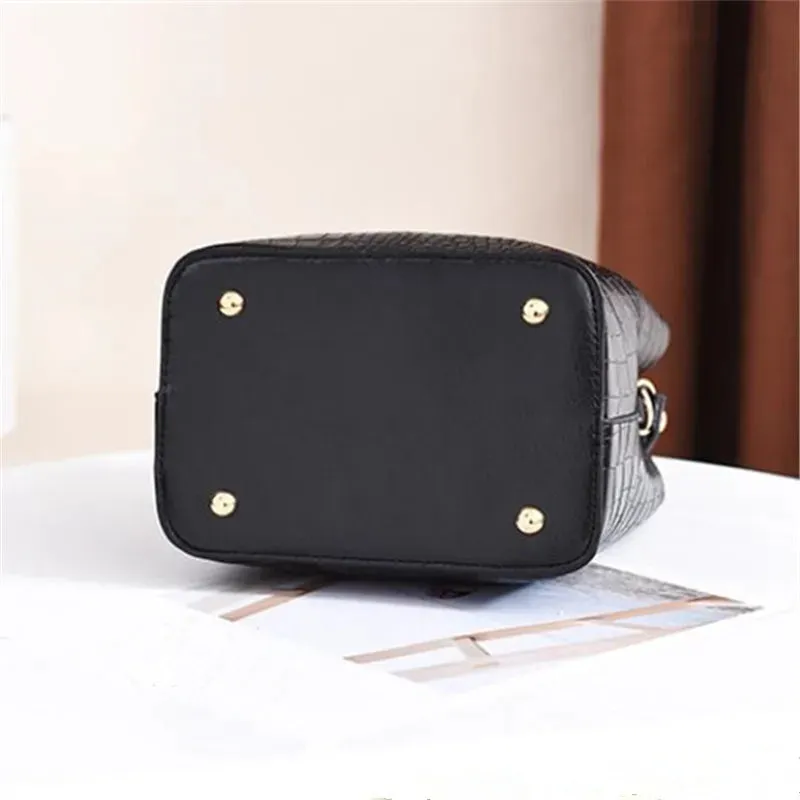 Vintage Stone PU Leather Shoulder Handbag