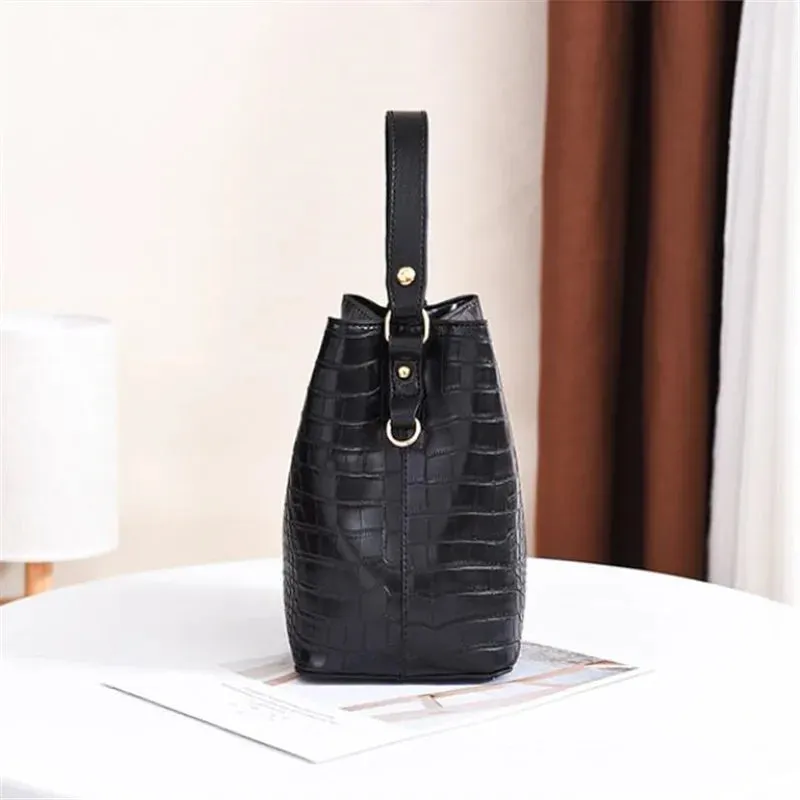 Vintage Stone PU Leather Shoulder Handbag
