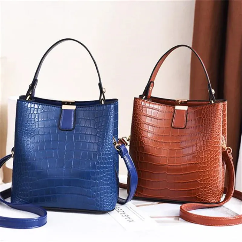 Vintage Stone PU Leather Shoulder Handbag
