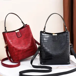 Vintage Stone PU Leather Shoulder Handbag