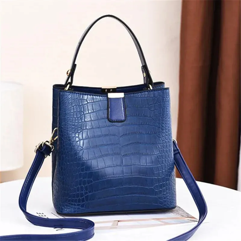 Vintage Stone PU Leather Shoulder Handbag