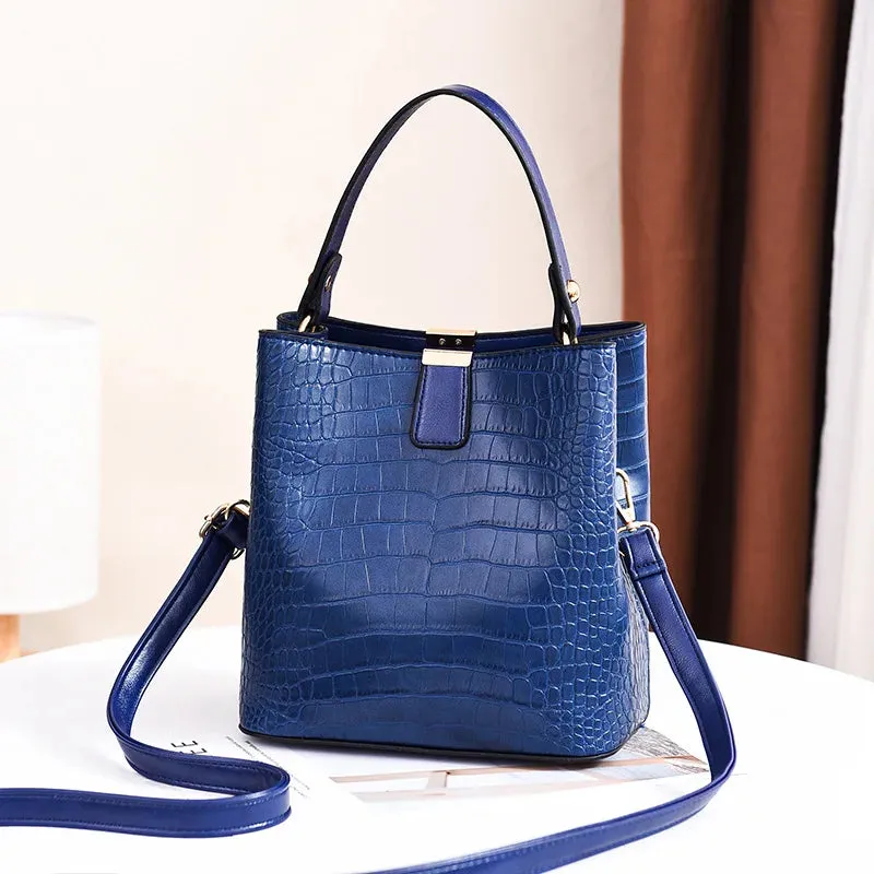Vintage Stone PU Leather Shoulder Handbag