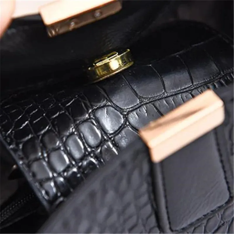 Vintage Stone PU Leather Shoulder Handbag