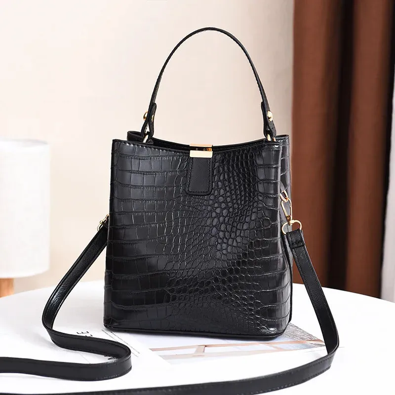 Vintage Stone PU Leather Shoulder Handbag