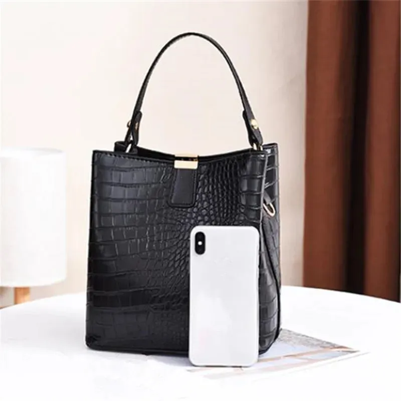 Vintage Stone PU Leather Shoulder Handbag