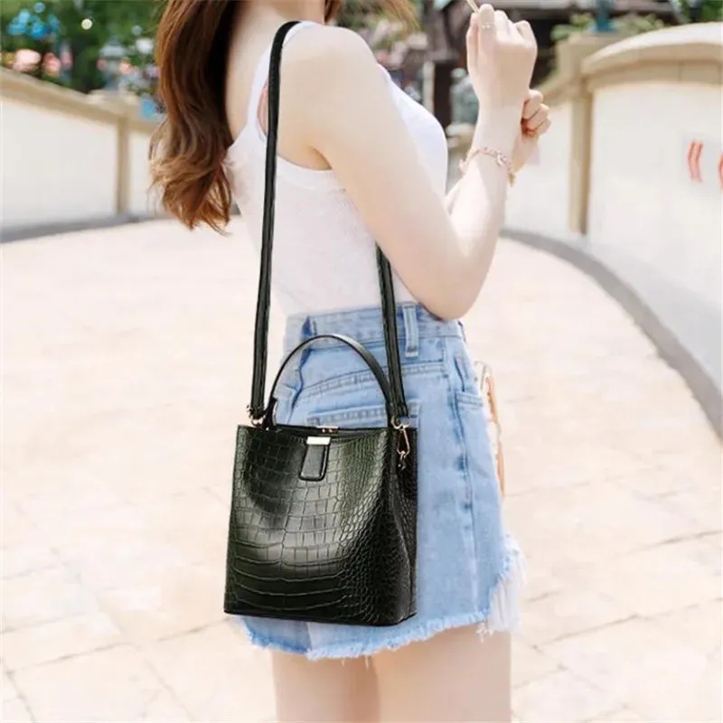 Vintage Stone PU Leather Shoulder Handbag