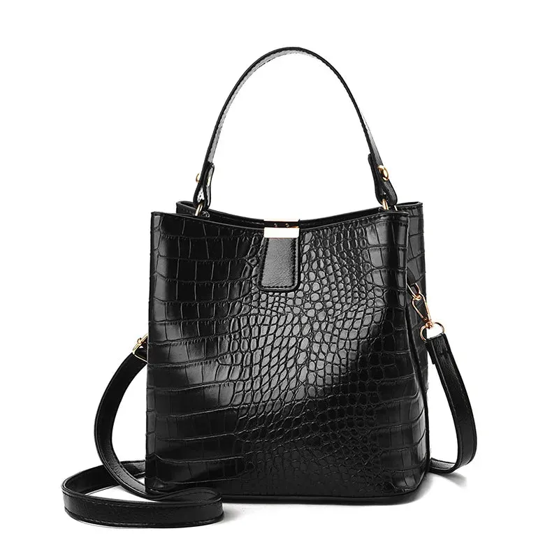 Vintage Stone PU Leather Shoulder Handbag