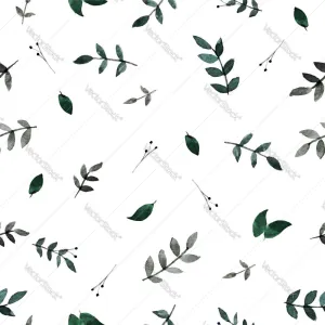 Watercolor Leaves & Buds Pattern