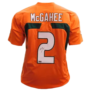 Willis McGahee Autographed College Style Football Orange Jersey (RSA)