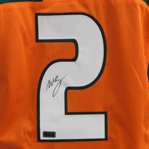 Willis McGahee Autographed College Style Football Orange Jersey (RSA)