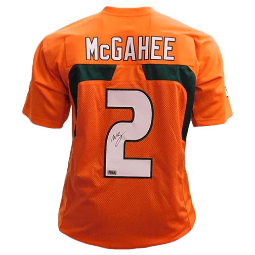 Willis McGahee Autographed College Style Football Orange Jersey (RSA)