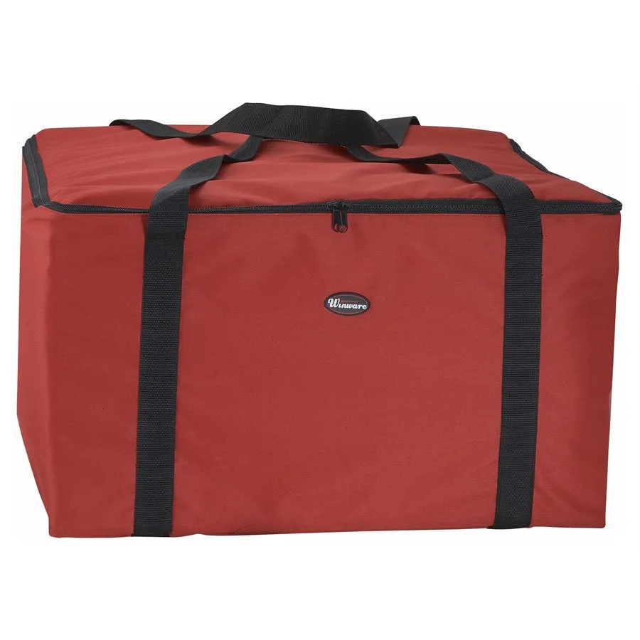 Winco 22" x 22" x 12" Insulated Delivery Bag, Red