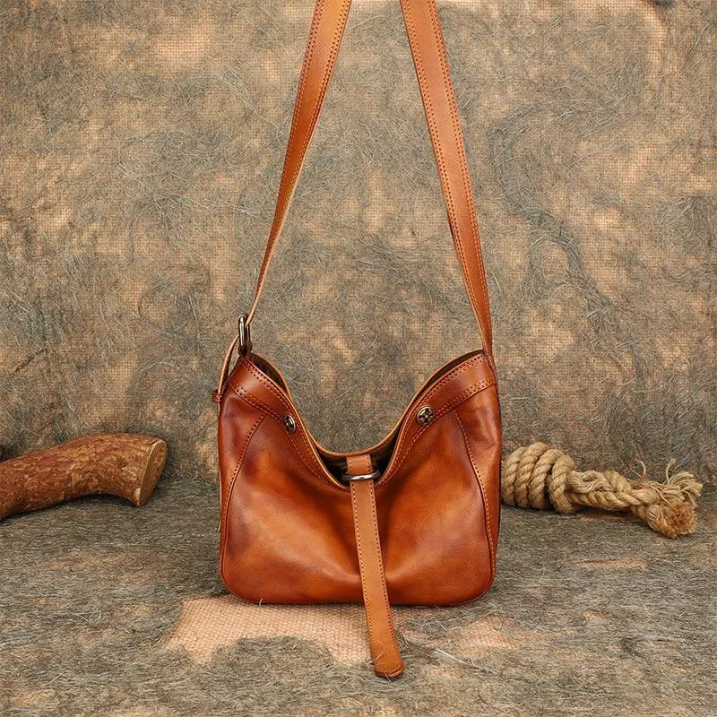 Womens Black Leather Hobo Crossbody Purse Shoulder Bag For Women