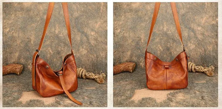 Womens Black Leather Hobo Crossbody Purse Shoulder Bag For Women
