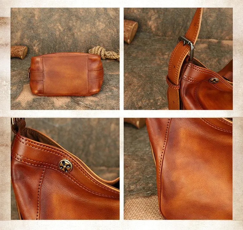 Womens Black Leather Hobo Crossbody Purse Shoulder Bag For Women