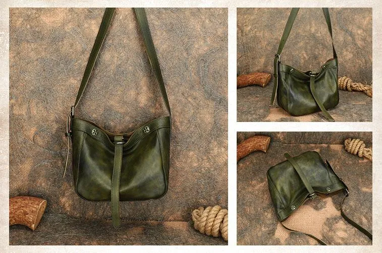 Womens Black Leather Hobo Crossbody Purse Shoulder Bag For Women