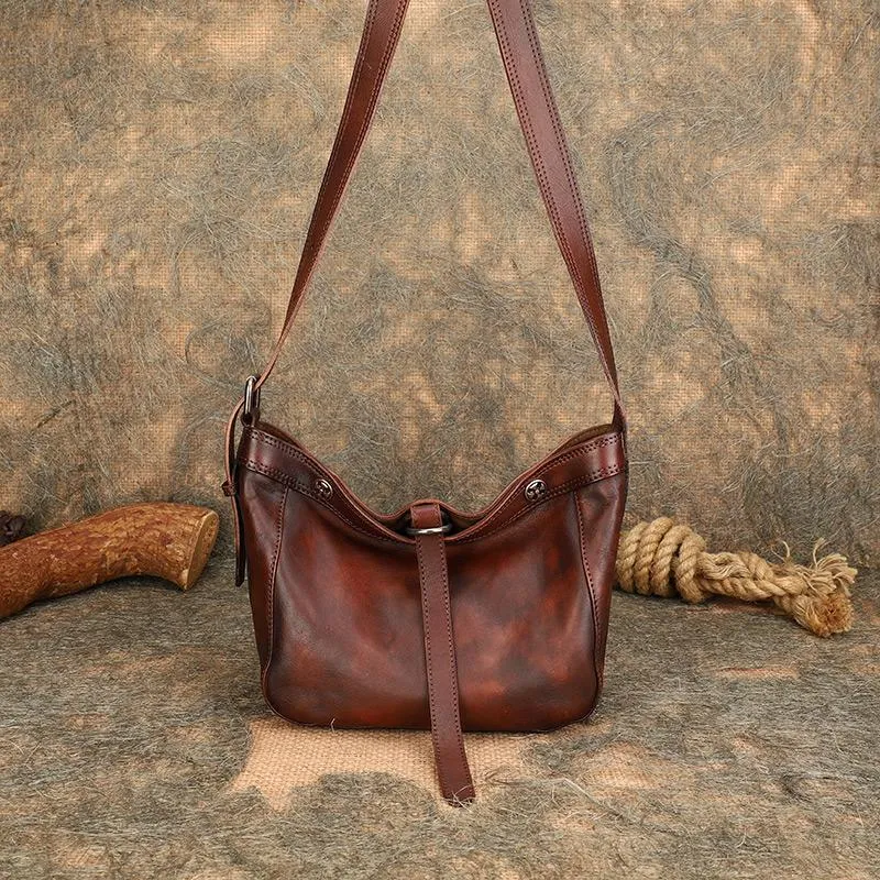 Womens Black Leather Hobo Crossbody Purse Shoulder Bag For Women