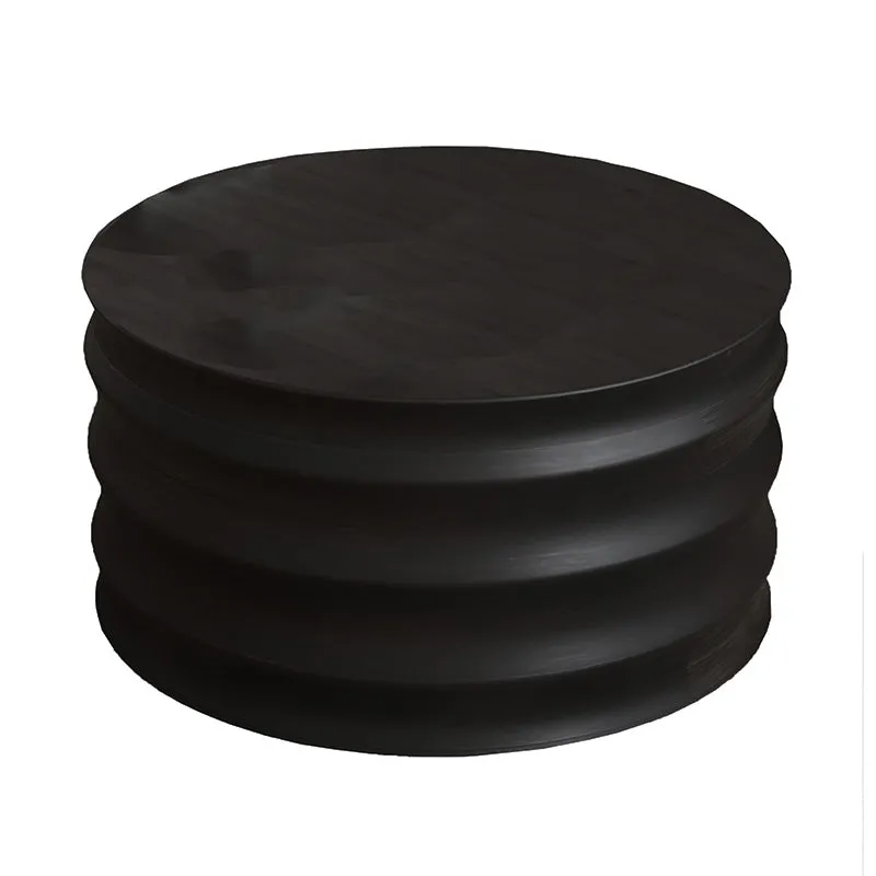 Wooden Drum Coffee Table - Artistic Modern Geometric