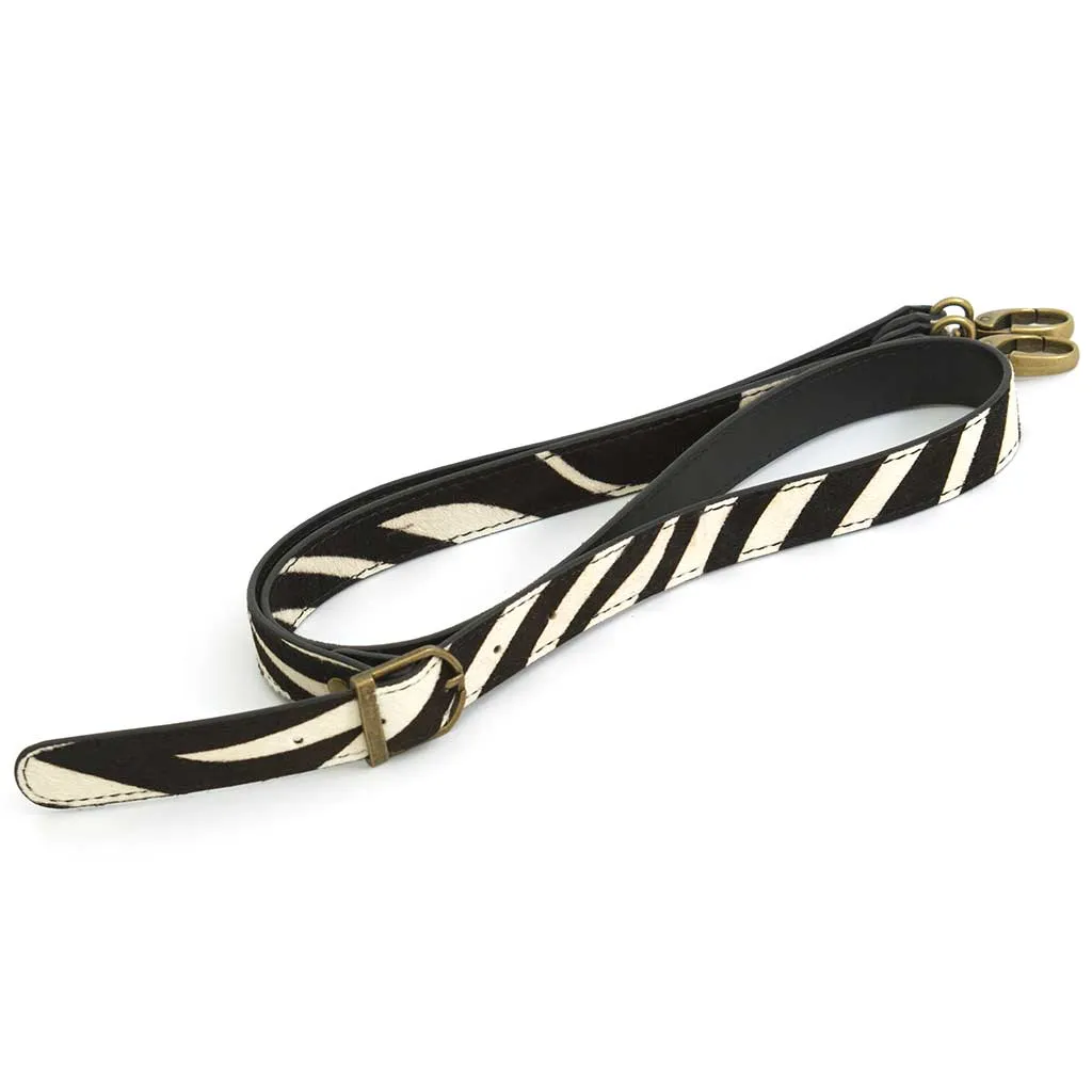 Zebra Print Leather Bag Straps