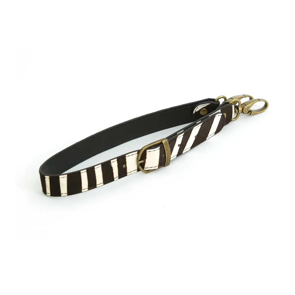 Zebra Print Leather Bag Straps
